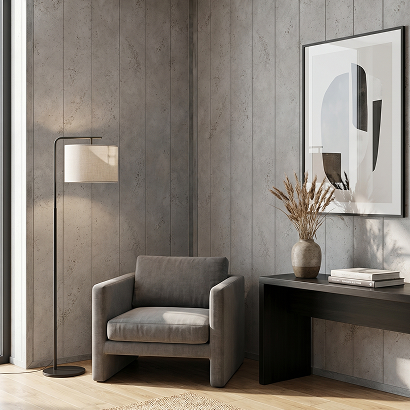 Панель МДФ Stella Classic (Классик), Премиум, Бетон Чикаго, 2700х200х6, (упак. 8 шт.)